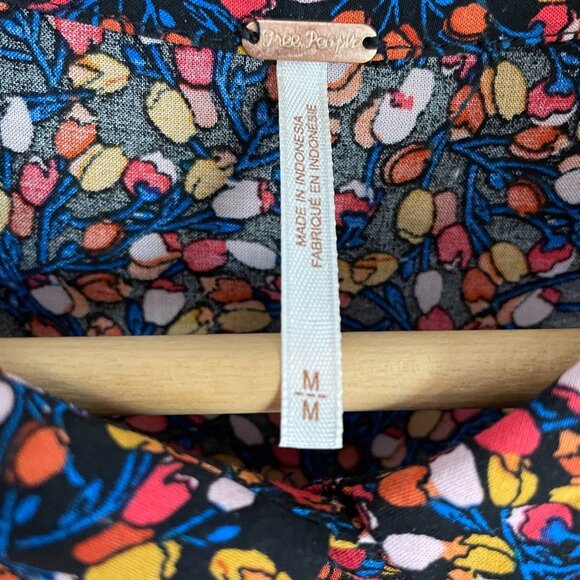 Free People Charlotte Tie-Front Geometric Print Maxi Dress Boho 70s Vibe Size M - Picture 6 of 7